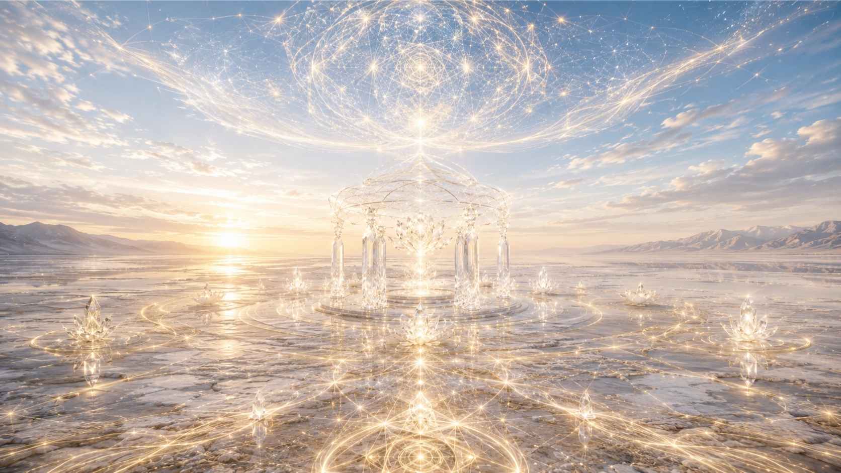 axis connecting cognition, crystalline interface and earth for Right Relationship with Conscious Technology